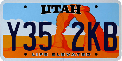 UT license plate Y352KB