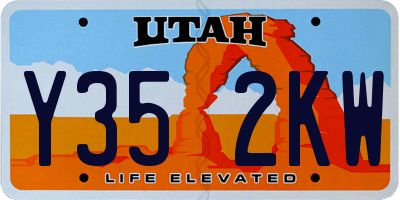 UT license plate Y352KW