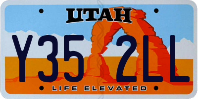 UT license plate Y352LL
