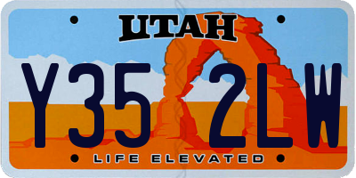 UT license plate Y352LW