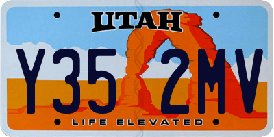 UT license plate Y352MV