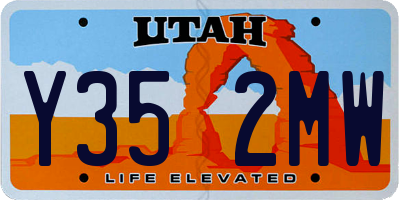 UT license plate Y352MW