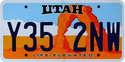 UT license plate Y352NW