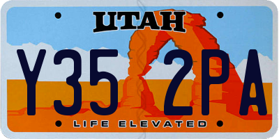 UT license plate Y352PA