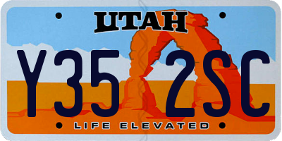UT license plate Y352SC