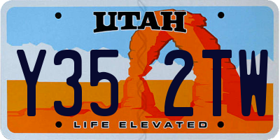 UT license plate Y352TW