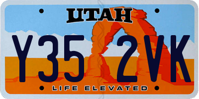 UT license plate Y352VK