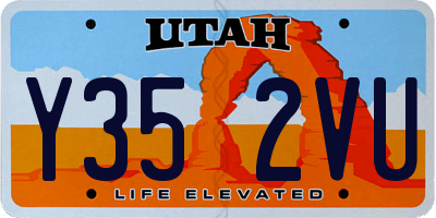 UT license plate Y352VU
