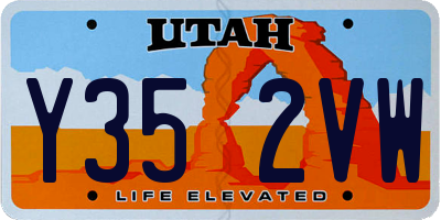 UT license plate Y352VW