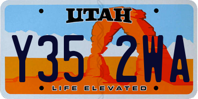 UT license plate Y352WA