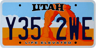 UT license plate Y352WE