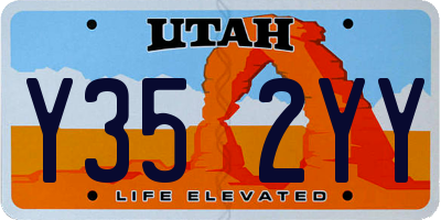 UT license plate Y352YY