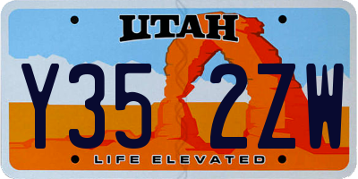 UT license plate Y352ZW