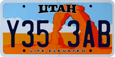 UT license plate Y353AB