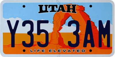 UT license plate Y353AM
