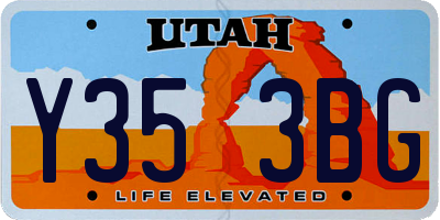 UT license plate Y353BG