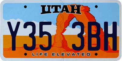 UT license plate Y353BH