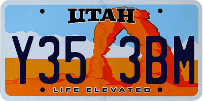 UT license plate Y353BM