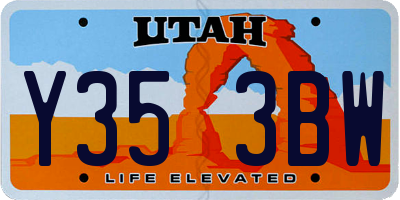 UT license plate Y353BW