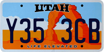 UT license plate Y353CB