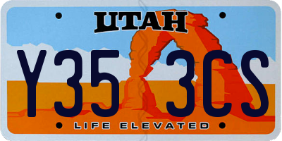 UT license plate Y353CS