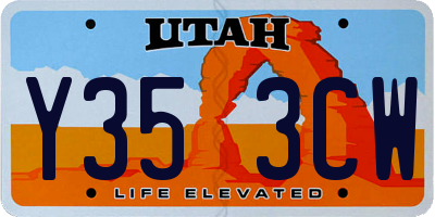 UT license plate Y353CW