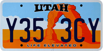 UT license plate Y353CY