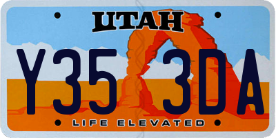 UT license plate Y353DA