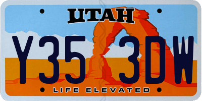 UT license plate Y353DW