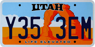 UT license plate Y353EM