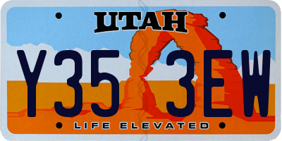 UT license plate Y353EW