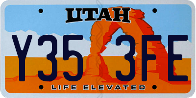 UT license plate Y353FE
