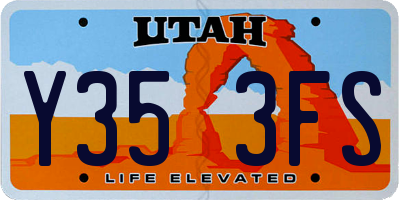 UT license plate Y353FS