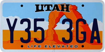 UT license plate Y353GA