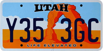 UT license plate Y353GC