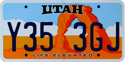 UT license plate Y353GJ