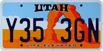 UT license plate Y353GN