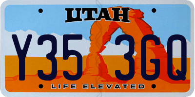 UT license plate Y353GQ