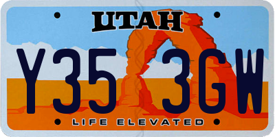UT license plate Y353GW