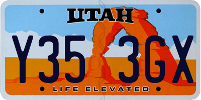 UT license plate Y353GX