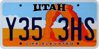 UT license plate Y353HS