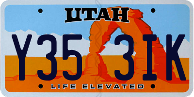 UT license plate Y353IK