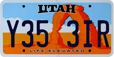 UT license plate Y353IR