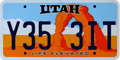 UT license plate Y353IT