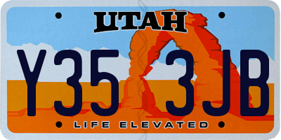 UT license plate Y353JB