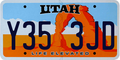 UT license plate Y353JD