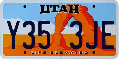 UT license plate Y353JE