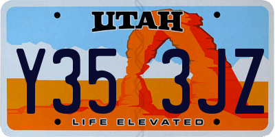 UT license plate Y353JZ