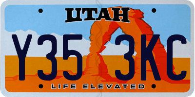 UT license plate Y353KC