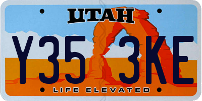 UT license plate Y353KE